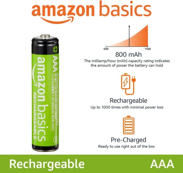 ¡Energía en miniatura! Baterías AAA Amazon Basics: 800mAh de potencia pura - Imagen 6